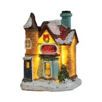 Mini Luz LED De Casa Para Decoração De Natal, Ornamento Durável De Resina Para Casa, Presente