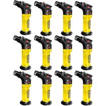 Mini Maçarico Isqueiro Recarregável Portatil De Cozinha Culinário Kit Com 12