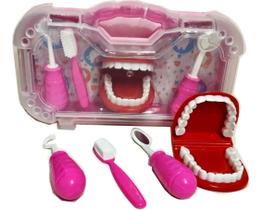 Mini Maleta Dentista Brinquedo Infantil Aprendendo Escovar