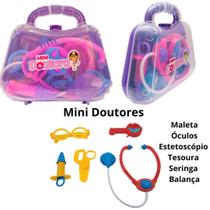Mini Maleta Doutor Doutora Brincando de Medico Medica Brinquedo Infantil Mini Profissão