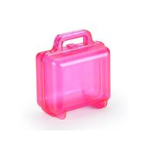 Mini maleta lancheira para maquiagem lanche infantil lembrancinha de aniversario acrilica rosa
