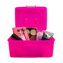 Mini Maleta Maquiagem Plástico Rosa Mini Box Plasnorthon - Pn