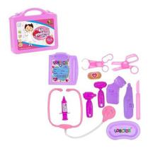 Mini Maleta Médica Infantil Girl Rosa Doctor 11 Acessórios - Art Brink