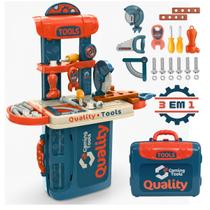 Mini Maleta Oficina De Ferramentas Infantil 3x1 Completa Portátil