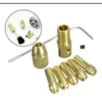 Mini mandril + kit 5 pinça para micro retifica - eixo 3mm