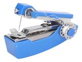 Mini Máquina Costura Manual Portátil De Mão Doméstica Viagem Cor Azul