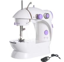 Mini Máquina Costura Reta Portátil Elétrica Pilha Luz Bobina