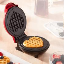 Mini Máquina De Assar Forma Elétrica Retro Waffle Coração 220V Rosa