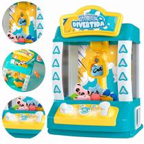 Mini Máquina De Brindes Azul 10 Brinquedos Pelucias Bolinhas Com Luzes E Sons - Dm Toys