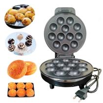 Mini Máquina de Cake Pop Bolinho Pão de Queijo12 Unidades Antiaderente 110V Moderno com Facilidade e Rapidez 1000w Design Compacto e Luz Indicadora
