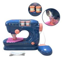 Mini Máquina De Costura Ateliê Azul Infantil Com Acessórios