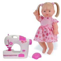 Mini Máquina De Costura Brinquedo Ateliê e Boneca Elisi