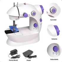 Mini Máquina De Costura Elétrica Compacta Com Pedal Portátil Original