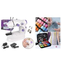 Mini Máquina De Costura Kit De Costura Com 90 Itens