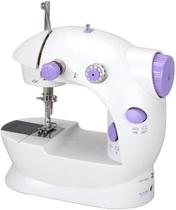 Mini Máquina De Costura Portátil Bivolt Com Pedal SM202