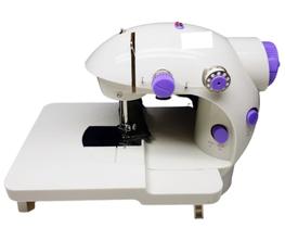 Mini Máquina De Costura Portátil Lanmax Bivolt ou pilha (não inclusas) Com Mesa Extensora Luz de Led Cortador de Linha
