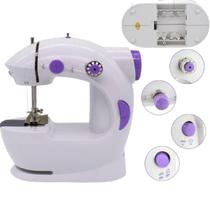 Mini Máquina de Costura Portátil, Reta e Bivolt com Bobinas e Linhas Inclusas