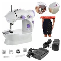 Mini Máquina de Costura Reta Portátil, Bivolt e Ideal para Uso em Casa