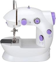 Mini Máquina de Costura Reta Portátil Branca Com Pedal bivolt 110V/220V Compacta e Completa Mini Máquina de Costura Reta Portátil Branca Com Pedal bivolt 110V/220V Compacta e Completa