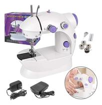 Mini Máquina De Costura Reta Portátil Com Pedal 110v/ 220v Cor Branco