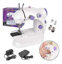 Mini Máquina De Costura Reta Portátil Com Pedal 110v E 220v