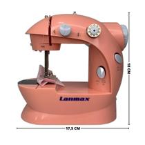 Mini Máquina De Costura Rosa Portátil Bivolt Com Pedal Acessórios Luz Led Cortador de Linha Barbie Pink Lanmax LMD-202 P