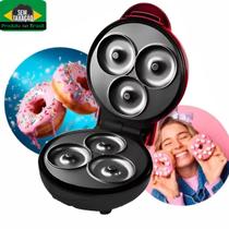 Mini Máquina De Donuts Faz 3 donut Waffle Infantil Cozinha Gourmet Mini Máquina De Donuts Faz 3 donut Waffle Infantil Cozinha Gourmet