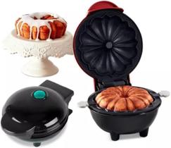 Mini Máquina De Fazer Bolo Elétrica Portátil 110V Aparelho Maker Para Assar Bundts Bolos Bolinhos Cakes Cor:Preto