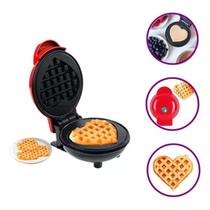 Mini Máquina De Fazer Waffle Coração Antiaderente 350W 110V