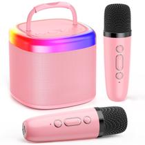Mini Máquina de Karaokê JYX Portátil com Bluetooth - Alto-Falante Rosa