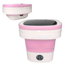 Mini Maquina De Lavar Dobrável 7,5L Cor:Rosa