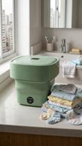 Mini Máquina De Lavar Roupa De Bebê Calcinha Cueca É Bivolt 127/220v Verde-claro