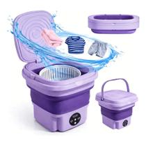 Mini Máquina de Lavar Roupa Dobrável Portátil Automática Lavagem Rápida Silenciosa e Bivolt para Viagem e Uso Diário Mini Máquina de Lavar Roupa Dobrável Portátil Automática Lavagem Rápida Silenciosa e Bivolt para Viagem e Uso Diário