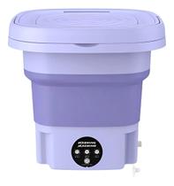 Mini Máquina de Lavar Roupa Portátil Dobrável 6,5L Verde Rosa Lilás Mini Máquina de Lavar Roupa Portátil Dobrável 6,5L Verde Rosa Lilás