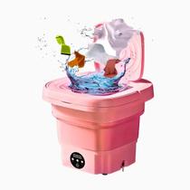 Mini Máquina de Lavar Roupa Portátil Rosa