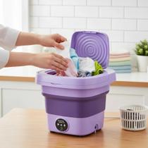 Mini Máquina de Lavar Roupas 6,5 Litros Dobrável Portátil com Centrífuga