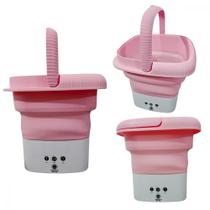 Mini Maquina de Lavar Roupas Dobrável com ALÇA 8 Litros Bivolt