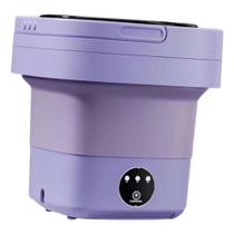 Mini Maquina de Lavar Roupas Dobrável Portátil 6,5 Litros Lilás