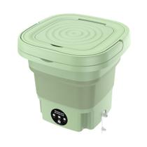 Mini Maquina de Lavar Roupas Dobrável Portátil 6,5 Litros Verde