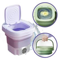 Mini Máquina de Lavar Roupas Portátil Dobrável 6,5L Bivolt e Roupas de Bebê