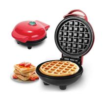 Mini Máquina De Waffle Antiaderente Café Cozinha Waffler Maker Casa a Profissional Lanches Elétrica