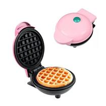 Mini Máquina de Waffle Elétrica Portátil 110v Rosa