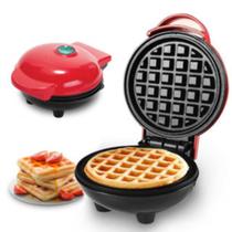 Mini Maquina de Waffle Grill Panqueca Elétrica Multiuso Antiaderente Compacta