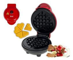 Mini Máquina De Waffler Grill Pequena Portátil 220v Aquecimento Dupla Face Antiaderente Formato Coração 500W - RAF