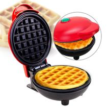 Mini Máquina de Waffles Elétrica Casa Cozinha Fazer Waffle Vermelho - MINI WAFLLE