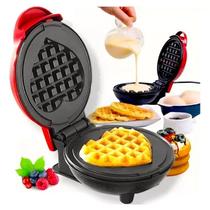 Mini Máquina de Waffles Elétrica Cozinha Casa Fazer Waffle Panquecas Automático Formato De Coração