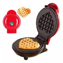 Mini Máquina De Waffles Formato de Coração Elétrica Automática 110v
