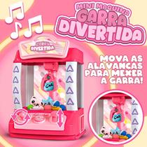 Mini Máquina Garra Com 10 Brinquedos Pelucias Bolinhas Com Luzes E Sons - Dm Toys