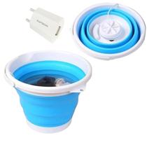 Mini Maquina Lavar Roupas Balde 5 Litros Portátil Usb Lavadora Tanquinho Camping Viagem Acampamento Carregador