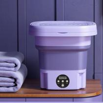 Mini Máquina Lavar Roupas Balde Lavadora Dobrável Portátil